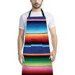 Ethnic Mexican Serape Pattern Print Bib Apron With Pocket