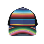 Ethnic Mexican Serape Pattern Print Black Mesh Trucker Cap