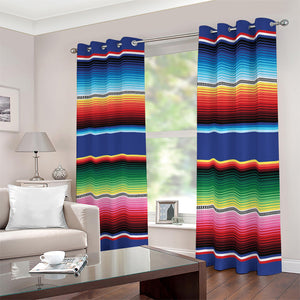 Ethnic Mexican Serape Pattern Print Blackout Grommet Curtains