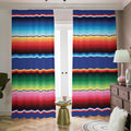 Ethnic Mexican Serape Pattern Print Dimout Pencil Pleat Curtains