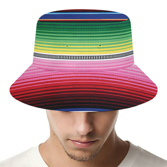Ethnic Mexican Serape Pattern Print Bucket Hat