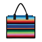 Ethnic Mexican Serape Pattern Print Canvas Tote Bag