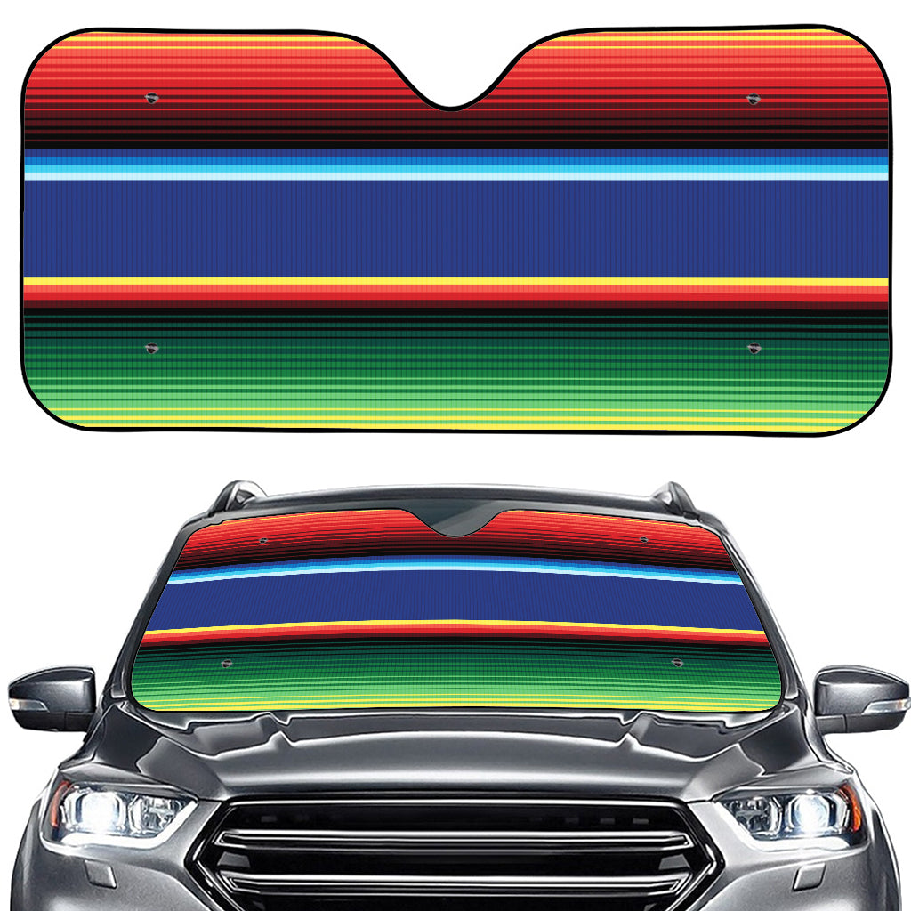 Ethnic Mexican Serape Pattern Print Car Windshield Sun Shade