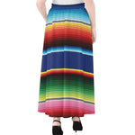 Ethnic Mexican Serape Pattern Print Chiffon Maxi Skirt