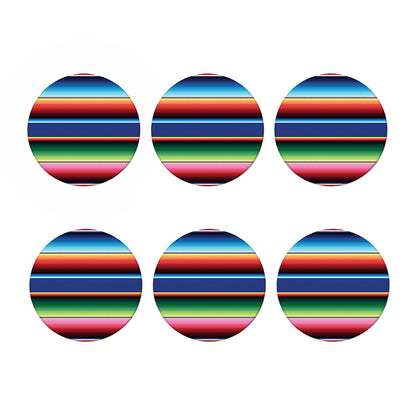 Ethnic Mexican Serape Pattern Print Coaster Set
