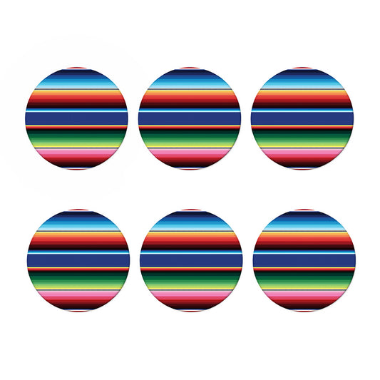 Ethnic Mexican Serape Pattern Print Coaster Set