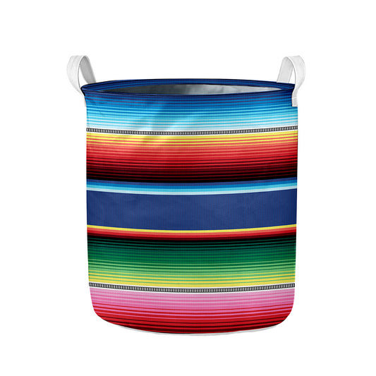 Ethnic Mexican Serape Pattern Print Collapsible Laundry Basket