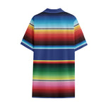Ethnic Mexican Serape Pattern Print Cotton Hawaiian Shirt