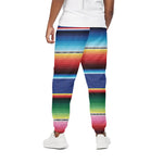Ethnic Mexican Serape Pattern Print Cotton Pants