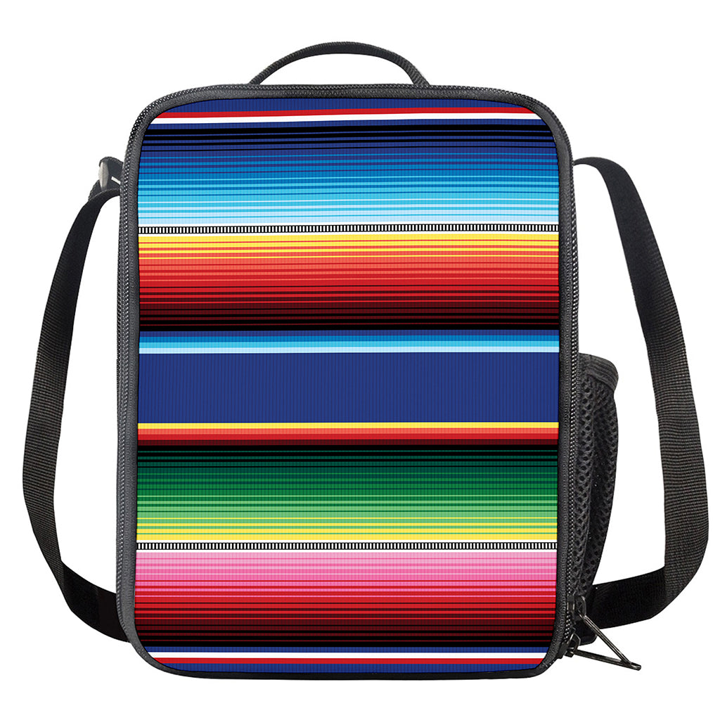 Ethnic Mexican Serape Pattern Print Crossbody Lunch Bag