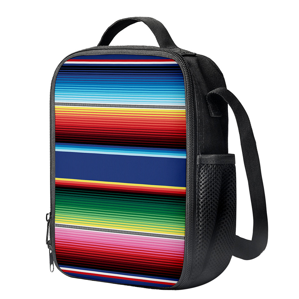 Ethnic Mexican Serape Pattern Print Crossbody Lunch Bag