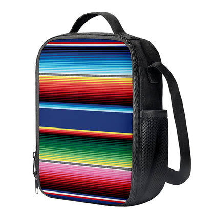 Ethnic Mexican Serape Pattern Print Crossbody Lunch Bag