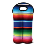 Ethnic Mexican Serape Pattern Print Double Neoprene Wine Tote