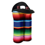 Ethnic Mexican Serape Pattern Print Double Neoprene Wine Tote