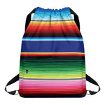 Ethnic Mexican Serape Pattern Print Drawstring Backpack