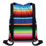 Ethnic Mexican Serape Pattern Print Drawstring Backpack