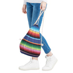 Ethnic Mexican Serape Pattern Print Drawstring Bag