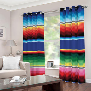 Ethnic Mexican Serape Pattern Print Extra Wide Grommet Curtains