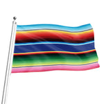Ethnic Mexican Serape Pattern Print Flag