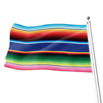 Ethnic Mexican Serape Pattern Print Flag