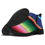 Ethnic Mexican Serape Pattern Print Flat Ankle Boots