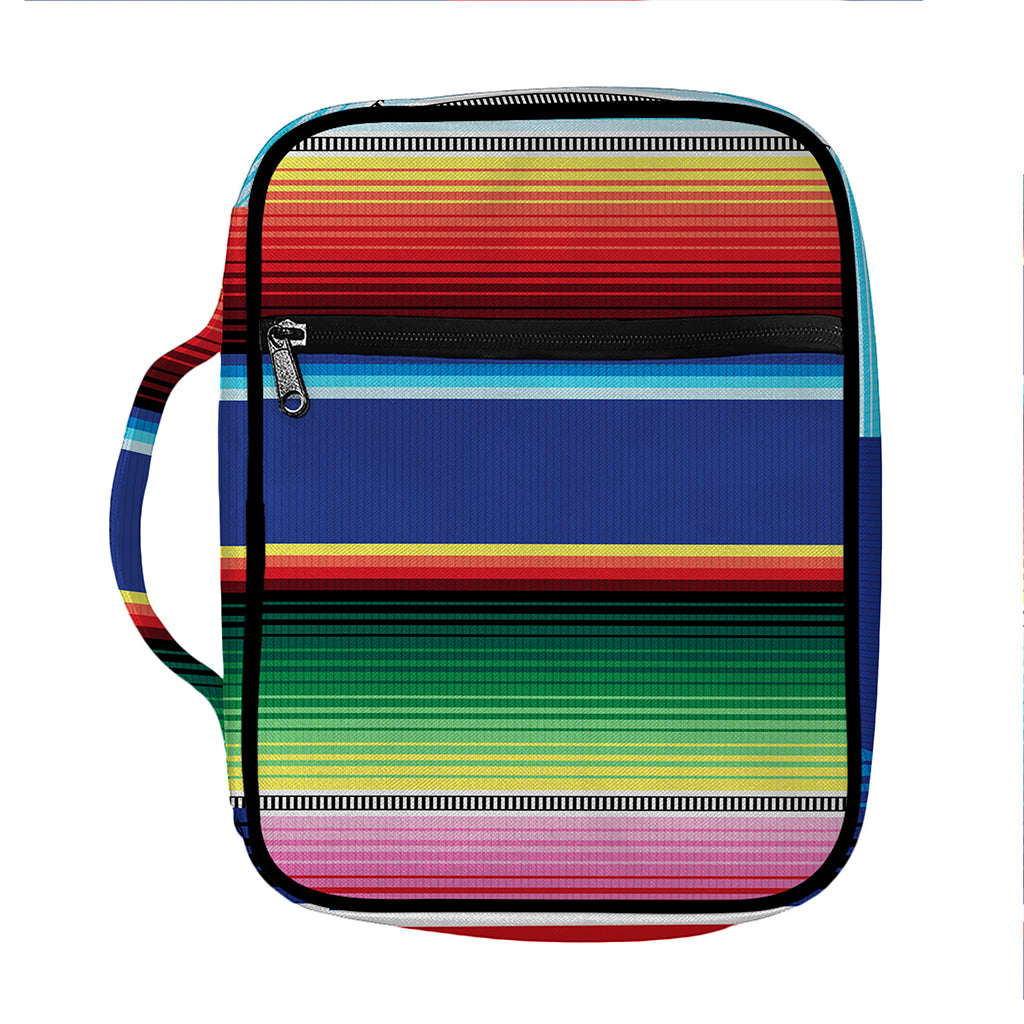 Ethnic Mexican Serape Pattern Print Front Pocket Bible Bag