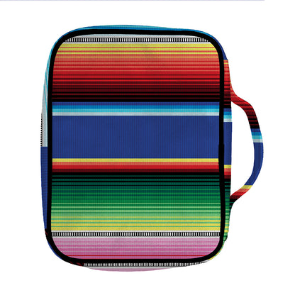 Ethnic Mexican Serape Pattern Print Front Pocket Bible Bag