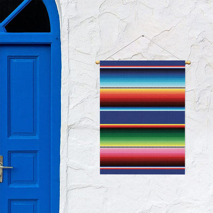 Ethnic Mexican Serape Pattern Print Garden Flag