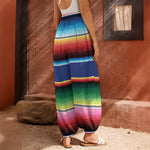 Ethnic Mexican Serape Pattern Print Harem Pants