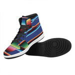 Ethnic Mexican Serape Pattern Print High Top Leather Sneakers