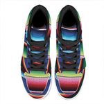 Ethnic Mexican Serape Pattern Print High Top Leather Sneakers