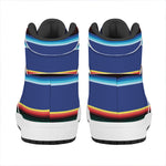 Ethnic Mexican Serape Pattern Print High Top Leather Sneakers