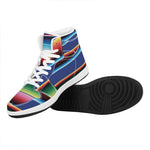 Ethnic Mexican Serape Pattern Print High Top Leather Sneakers