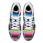 Ethnic Mexican Serape Pattern Print High Top Leather Sneakers