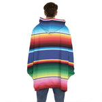 Ethnic Mexican Serape Pattern Print Hoodie Blanket