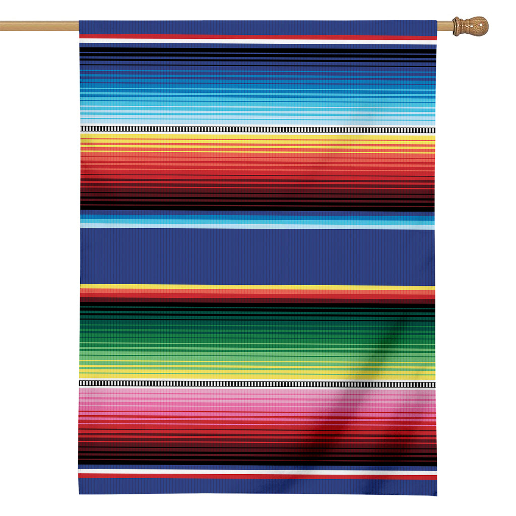 Ethnic Mexican Serape Pattern Print House Flag