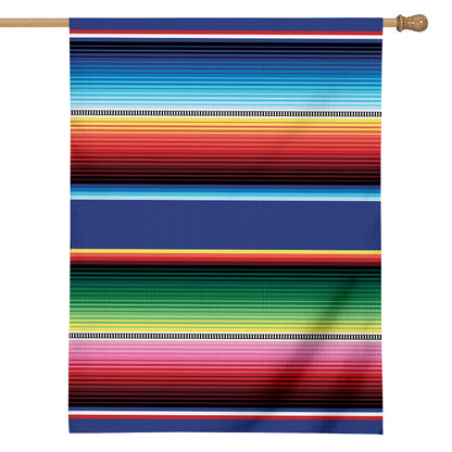 Ethnic Mexican Serape Pattern Print House Flag