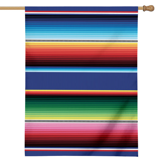 Ethnic Mexican Serape Pattern Print House Flag