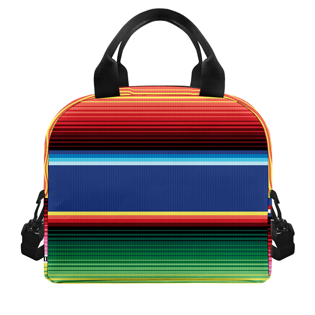 Ethnic Mexican Serape Pattern Print Insulated Lunch Bag