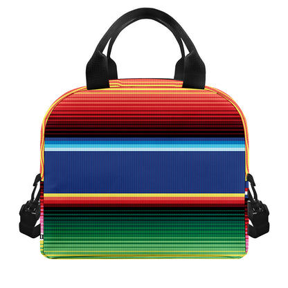 Ethnic Mexican Serape Pattern Print Insulated Lunch Bag