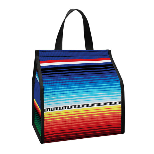 Ethnic Mexican Serape Pattern Print Insulated Lunch Tote