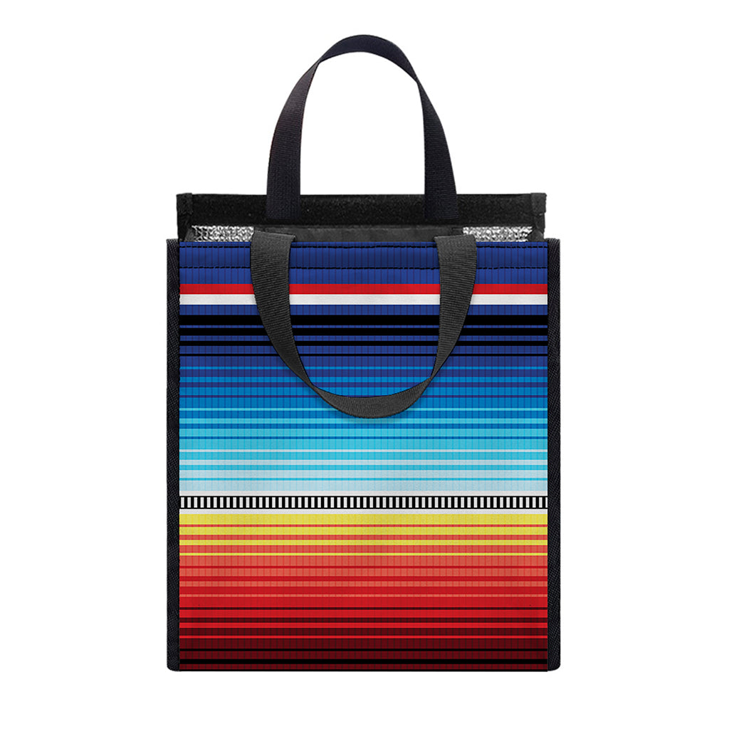 Ethnic Mexican Serape Pattern Print Insulated Lunch Tote