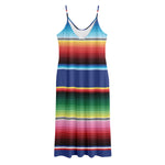 Ethnic Mexican Serape Pattern Print Jersey Midi Cami Dress