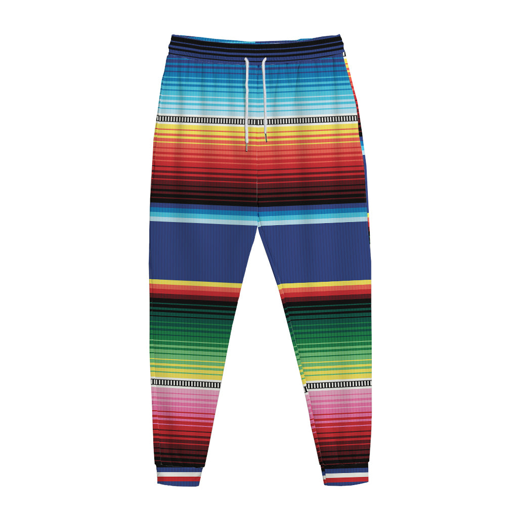 Ethnic Mexican Serape Pattern Print Jogger Pants