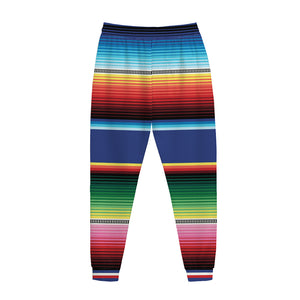 Ethnic Mexican Serape Pattern Print Jogger Pants