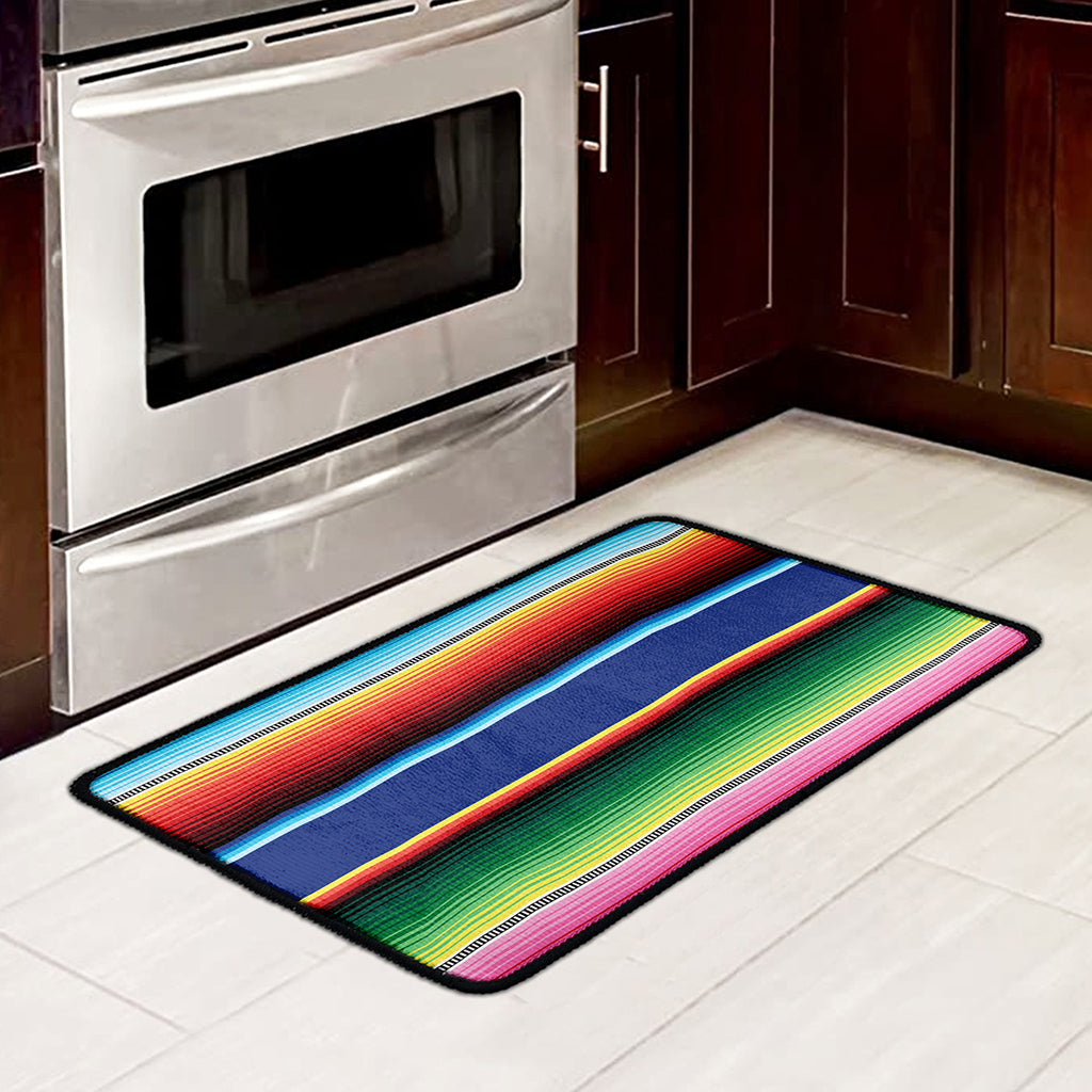 Ethnic Mexican Serape Pattern Print Kitchen Mat