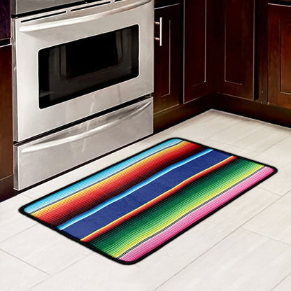 Ethnic Mexican Serape Pattern Print Kitchen Mat