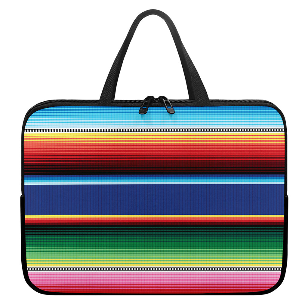 Ethnic Mexican Serape Pattern Print Laptop Sleeve With Handle