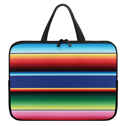 Ethnic Mexican Serape Pattern Print Laptop Sleeve With Handle