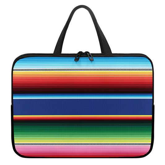 Ethnic Mexican Serape Pattern Print Laptop Sleeve With Handle